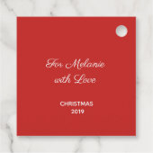 Gepersonaliseerde Red Treble Clef Snowflake Musica Bedankjes Labels (Achterkant)