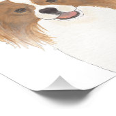 Gepersonaliseerde Red & White Papillon hondenkunst Foto Afdruk (Hoek)