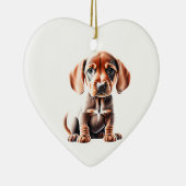Gepersonaliseerde Redbone Coonhound Puppy Keramisch Ornament (Rechts)