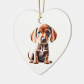 Gepersonaliseerde Redbone Coonhound Puppy Keramisch Ornament (Links)
