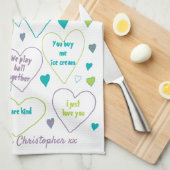 Gepersonaliseerde redenen waarom ik van mama hou theedoek (Quarter Fold)