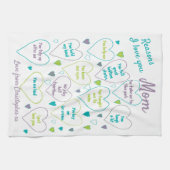 Gepersonaliseerde redenen waarom ik van mama hou theedoek (Horizontaal)