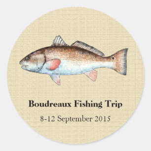 Gepersonaliseerde Redfish Vist Event Stickers