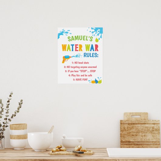 Gepersonaliseerde regels voor de wateroorlog Aanko Poster (Keuken)