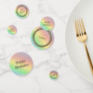 Gepersonaliseerde regenboog 100e verjaardag confetti