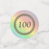 Gepersonaliseerde regenboog 100e verjaardag confetti (Kleine voorkant)