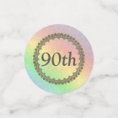 Gepersonaliseerde regenboog 90e verjaardag confetti (Kleine voorkant)