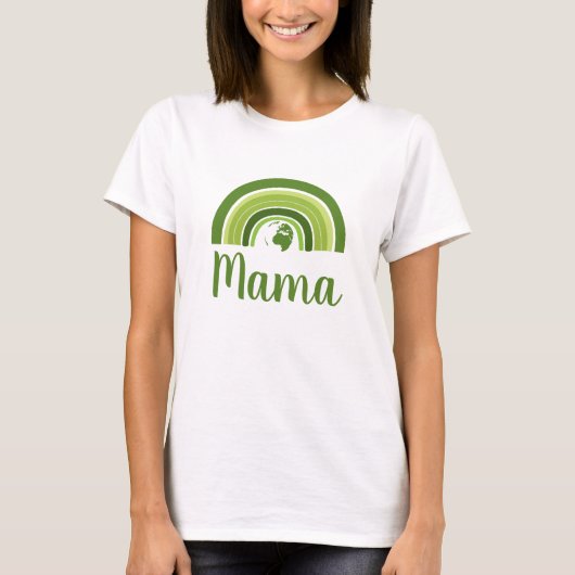 Gepersonaliseerde regenboog aarde Mama T-shirt (Voorkant)