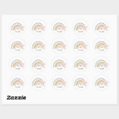 Gepersonaliseerde regenboog Baby Ronde Sticker (Vel)