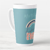 Gepersonaliseerde regenboog Beste leraar Overste S Latte Mok (Linkerhoek)