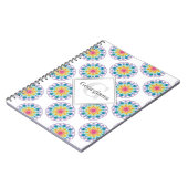 Gepersonaliseerde Regenboog Bloemen Polka Dots Man Notitieboek (Linkerzijde)