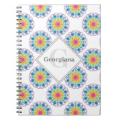 Gepersonaliseerde Regenboog Bloemen Polka Dots Man Notitieboek (Voorkant)