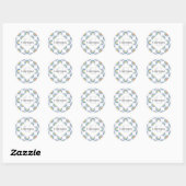 Gepersonaliseerde Regenboog Bloemen Polka Dots Man Ronde Sticker (Vel)