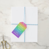 Gepersonaliseerde regenboog cadeaulabel (Met Touw)