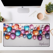 Gepersonaliseerde regenboog edelsteen bureaumat