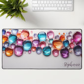 Gepersonaliseerde regenboog edelsteen bureaumat