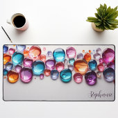 Gepersonaliseerde regenboog edelsteen bureaumat