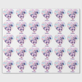 Gepersonaliseerde regenboog eenhoorn kat cadeaupapier (Vlak)