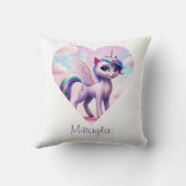 Gepersonaliseerde regenboog eenhoorn kat kussen (Achterkant)