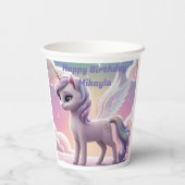 Gepersonaliseerde regenboog eenhoorn kat papieren bekers (Achterkant)