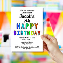 Gepersonaliseerde regenboog Happy 7th Birthday Let