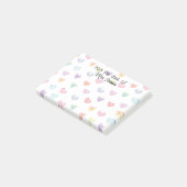 Gepersonaliseerde regenboog hart waterverf elegant post-it® notes (Schuin)