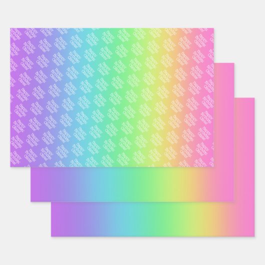 Gepersonaliseerde regenboog inpakpapier vel (Set)