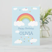 Gepersonaliseerde regenboog Kinder Happy Birthday  Kaart (Staand voorkant)
