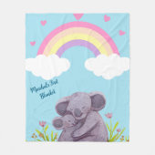 Gepersonaliseerde regenboog Koala Animal Fleece De Deken (Voorkant)