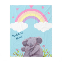 Gepersonaliseerde regenboog Koala Animal Fleece De