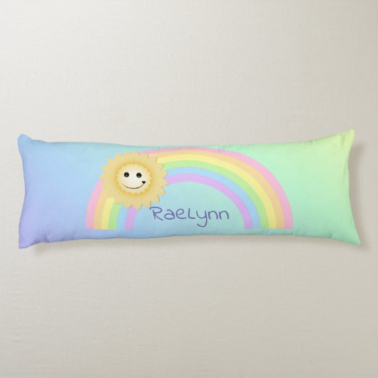 Gepersonaliseerde regenboog lichaamskussen (Achterkant)