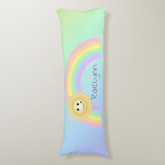 Gepersonaliseerde regenboog lichaamskussen (Voorkant Verticaal)