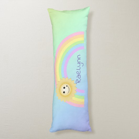 Gepersonaliseerde regenboog lichaamskussen (Achterkant (Verticaal))