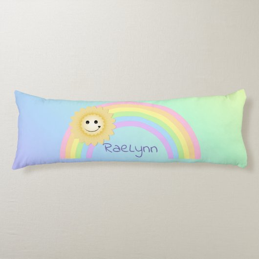 Gepersonaliseerde regenboog lichaamskussen (Voorkant)
