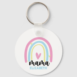 Gepersonaliseerde regenboog mama - Moederdag Sleutelhanger