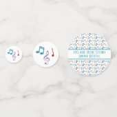 Gepersonaliseerde regenboog Muzieknoten (wit) tafe Confetti (Voorkanten)