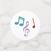 Gepersonaliseerde regenboog Muzieknoten (wit) tafe Confetti (Kleine voorkant)