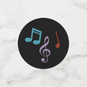 Gepersonaliseerde regenboog Muzieknoten (zwart) ta Confetti (Kleine voorkant)