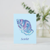 Gepersonaliseerde regenboog oceaan zeeschelp illus briefkaart (Staand voorkant)