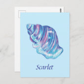Gepersonaliseerde regenboog oceaan zeeschelp illus briefkaart (Voorkant / Achterkant)