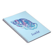 Gepersonaliseerde regenboog oceaan zeeschelp illus notitieboek (Rechterzijde)