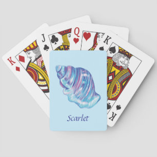 Gepersonaliseerde regenboog oceaan zeeschelp illus pokerkaarten