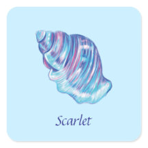 Gepersonaliseerde regenboog oceaan zeeschelp illus