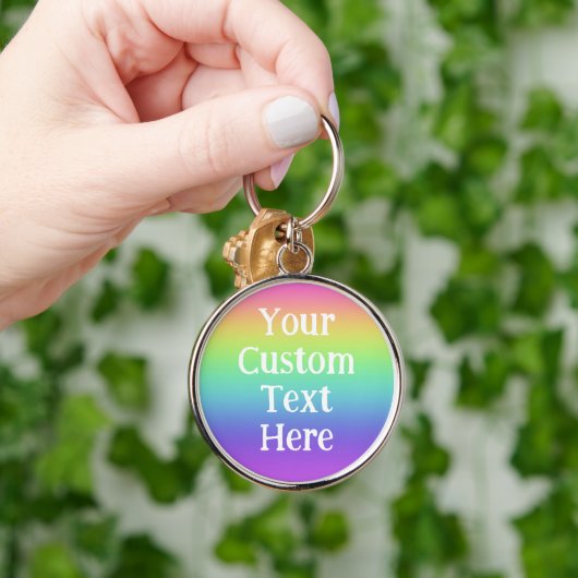 Gepersonaliseerde regenboog sleutelhanger (Hand)