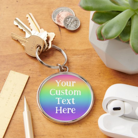 Gepersonaliseerde regenboog sleutelhanger (Bureau)