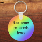 Gepersonaliseerde regenboog sleutelhanger (Voorkant)