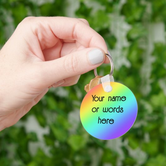 Gepersonaliseerde regenboog sleutelhanger (Hand)