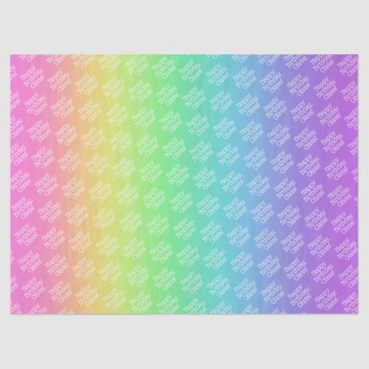 Gepersonaliseerde regenboog tissuepapier (Voorkant)