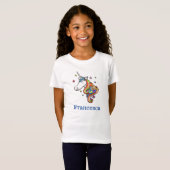 Gepersonaliseerde regenboog Unicorn Heart T-Shirt (Voorkant volledig)