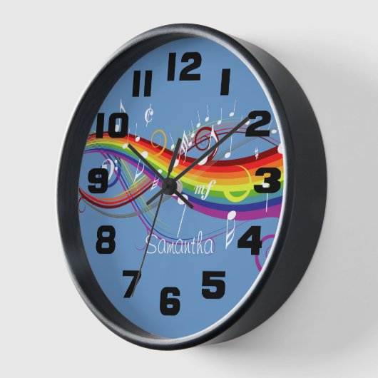 Gepersonaliseerde regenboog Witte Muzieknoten (Hoek)